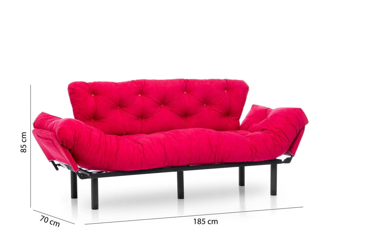 Canapea extensibilă 3 locuri Nitta Triple, Diverse culori, 185x70x85 cm - Fucsia | SKU: 859FTN1361 | Canapea extensibilă 3 locuri Nitta Triple, 185x70x85 cm, varianta Fucsia, produs pentru amenajarea locuinței, disponibil online în România la CasaMob