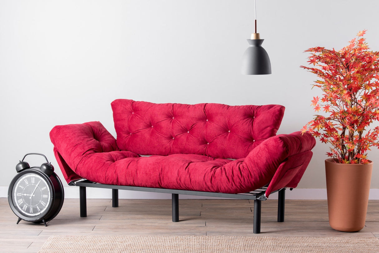 Canapea extensibilă 3 locuri Nitta Triple, Diverse culori, 185x70x85 cm - Bordo | SKU: 859FTN1363 | Canapea extensibilă 3 locuri Nitta Triple, 185x70x85 cm, varianta Bordo, produs pentru amenajarea locuinței, disponibil online în România la CasaMob