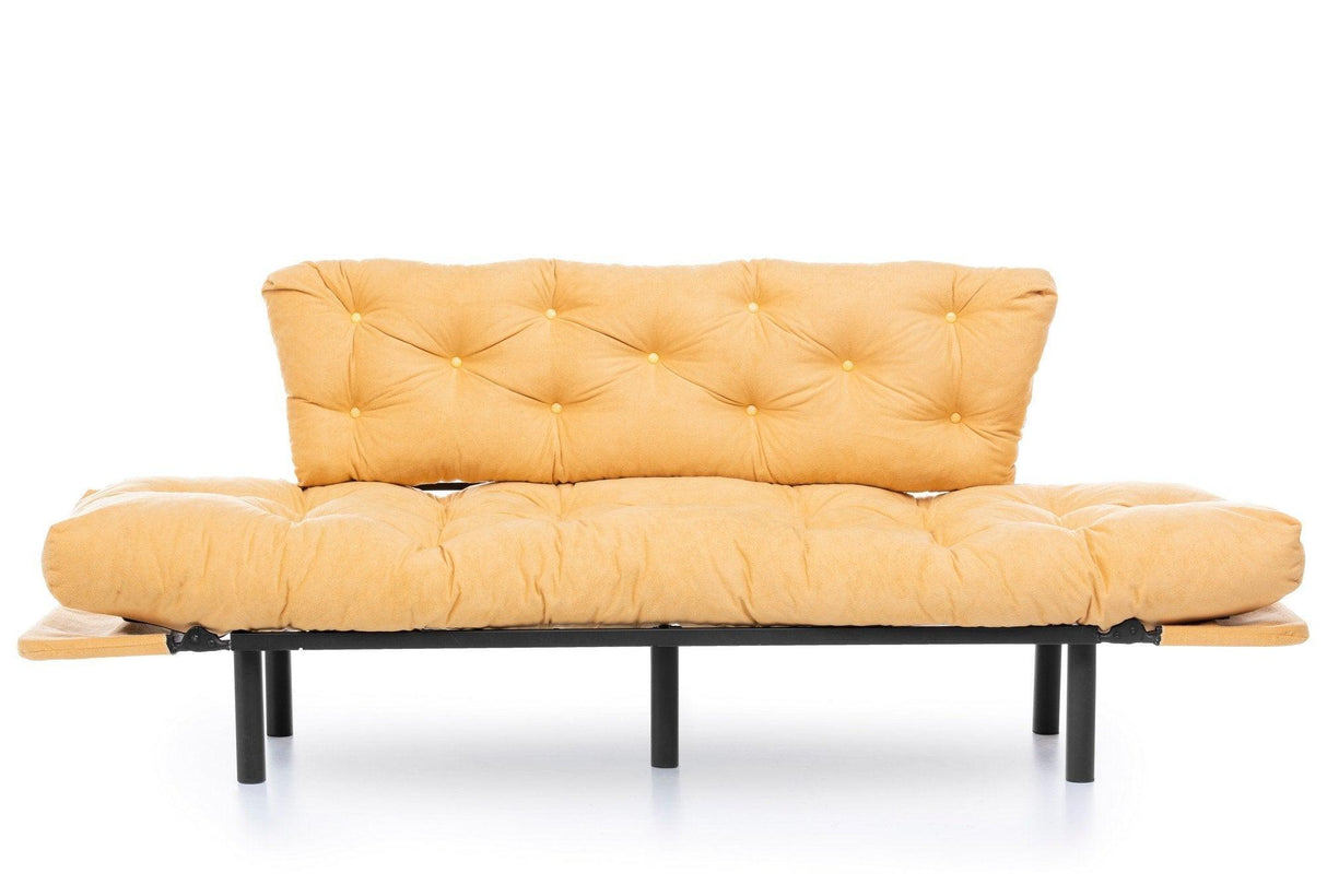 Canapea extensibilă 3 locuri Nitta Triple, Diverse culori, 185x70x85 cm - Muștar | SKU: 859FTN1364 | Canapea extensibilă 3 locuri Nitta Triple, 185x70x85 cm, varianta Muștar, produs pentru amenajarea locuinței, disponibil online în România la CasaMob