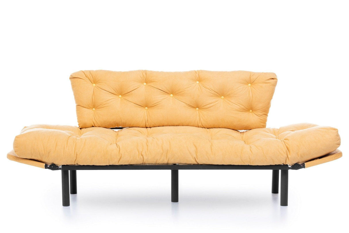 Canapea extensibilă 3 locuri Nitta Triple, Diverse culori, 185x70x85 cm - Muștar | SKU: 859FTN1364 | Canapea extensibilă 3 locuri Nitta Triple, 185x70x85 cm, varianta Muștar, produs pentru amenajarea locuinței, disponibil online în România la CasaMob