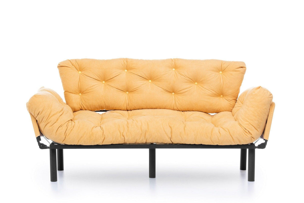 Canapea extensibilă 3 locuri Nitta Triple, Diverse culori, 185x70x85 cm - Muștar | SKU: 859FTN1364 | Canapea extensibilă 3 locuri Nitta Triple, 185x70x85 cm, varianta Muștar, produs pentru amenajarea locuinței, disponibil online în România la CasaMob