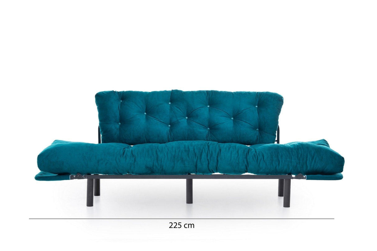 Canapea extensibilă 3 locuri Nitta Triple, Diverse culori, 185x70x85 cm - Verde petrol | SKU: 859FTN1365 | Canapea extensibilă 3 locuri Nitta Triple, 185x70x85 cm, varianta Verde petrol, produs pentru amenajarea locuinței, disponibil online în România la CasaMob
