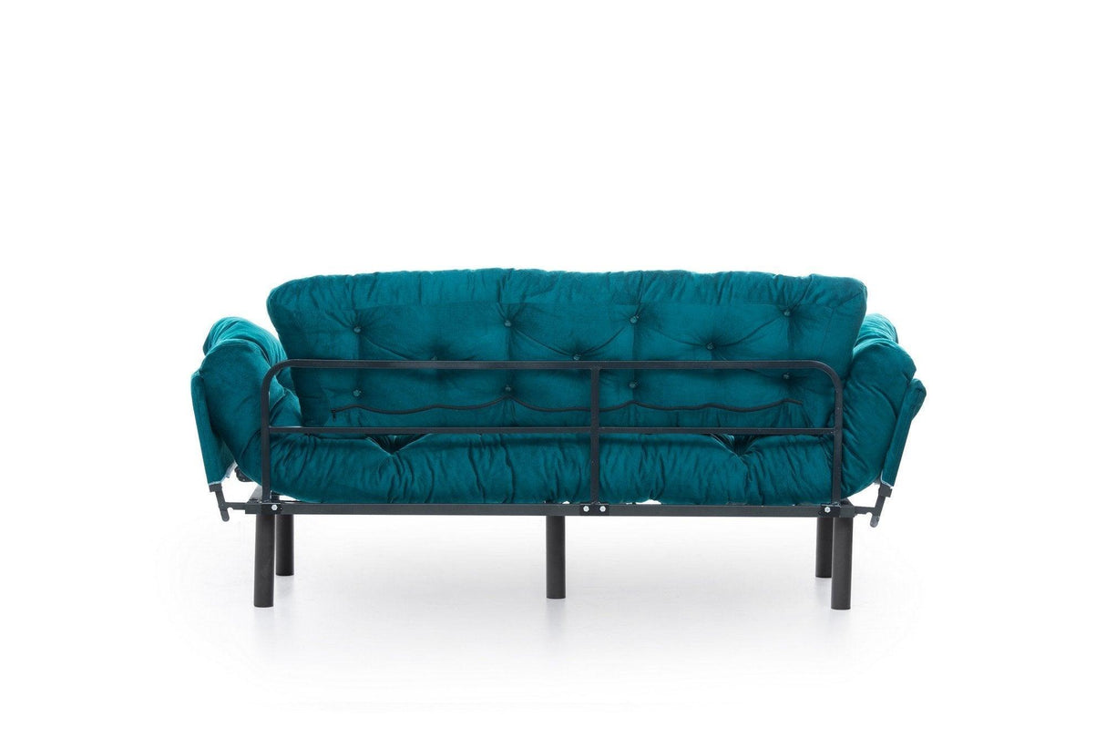Canapea extensibilă 3 locuri Nitta Triple, Diverse culori, 185x70x85 cm - Verde petrol | SKU: 859FTN1365 | Canapea extensibilă 3 locuri Nitta Triple, 185x70x85 cm, varianta Verde petrol, produs pentru amenajarea locuinței, disponibil online în România la CasaMob