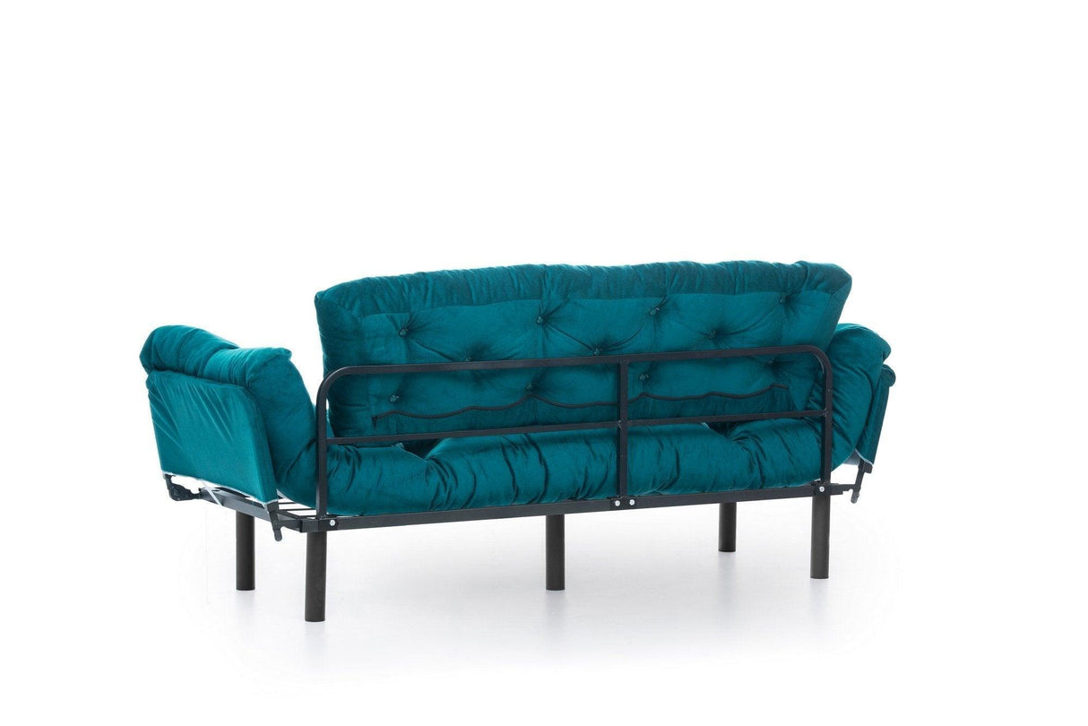 Canapea extensibilă 3 locuri Nitta Triple, Diverse culori, 185x70x85 cm - Verde petrol | SKU: 859FTN1365 | Canapea extensibilă 3 locuri Nitta Triple, 185x70x85 cm, varianta Verde petrol, produs pentru amenajarea locuinței, disponibil online în România la CasaMob