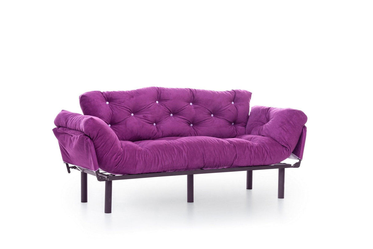 Canapea extensibilă 3 locuri Nitta Triple, Diverse culori, 185x70x85 cm - Mov | SKU: 859FTN1366 | Canapea extensibilă 3 locuri Nitta Triple, 185x70x85 cm, varianta Mov, produs pentru amenajarea locuinței, disponibil online în România la CasaMob