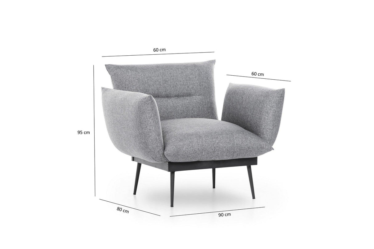 Fotoliu Oasis, 90x80x95 cm - Gri, SKU 859FTN1718