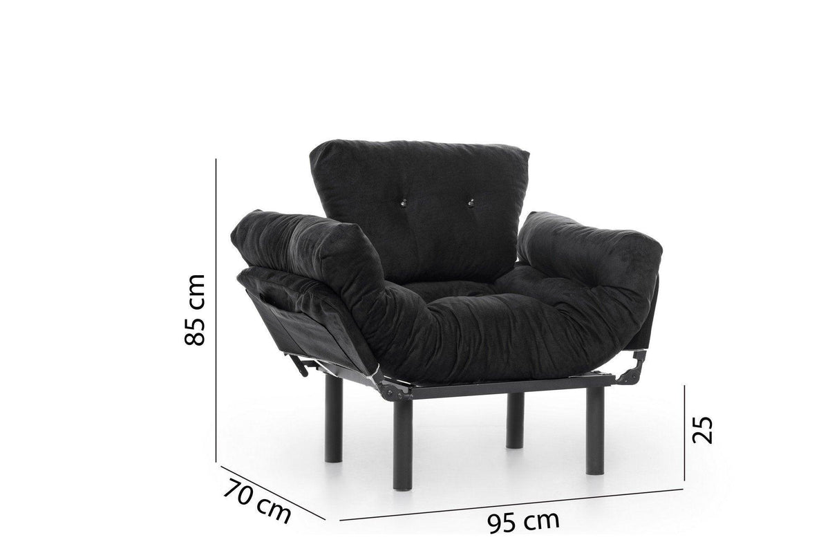 Fotoliu Extensibil Mocca, Negru