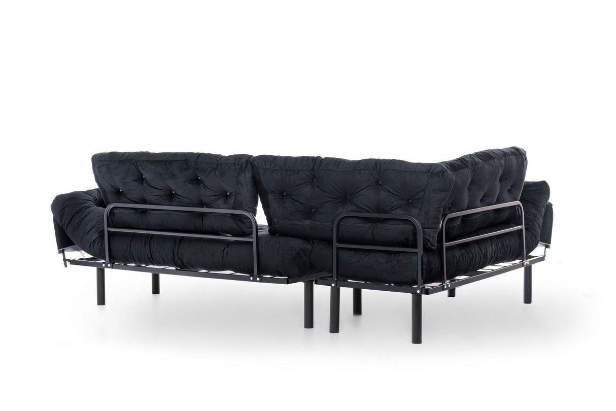 Canapea extensibilă de colț Mocca, interschimbabil, Diverse culori, 147x53x45 cm - Negru | SKU: 859FTN2007 | Canapea extensibilă de colț Mocca, interschimbabil, 147x53x45 cm, varianta Negru, produs pentru amenajarea locuinței, disponibil online în România la CasaMob