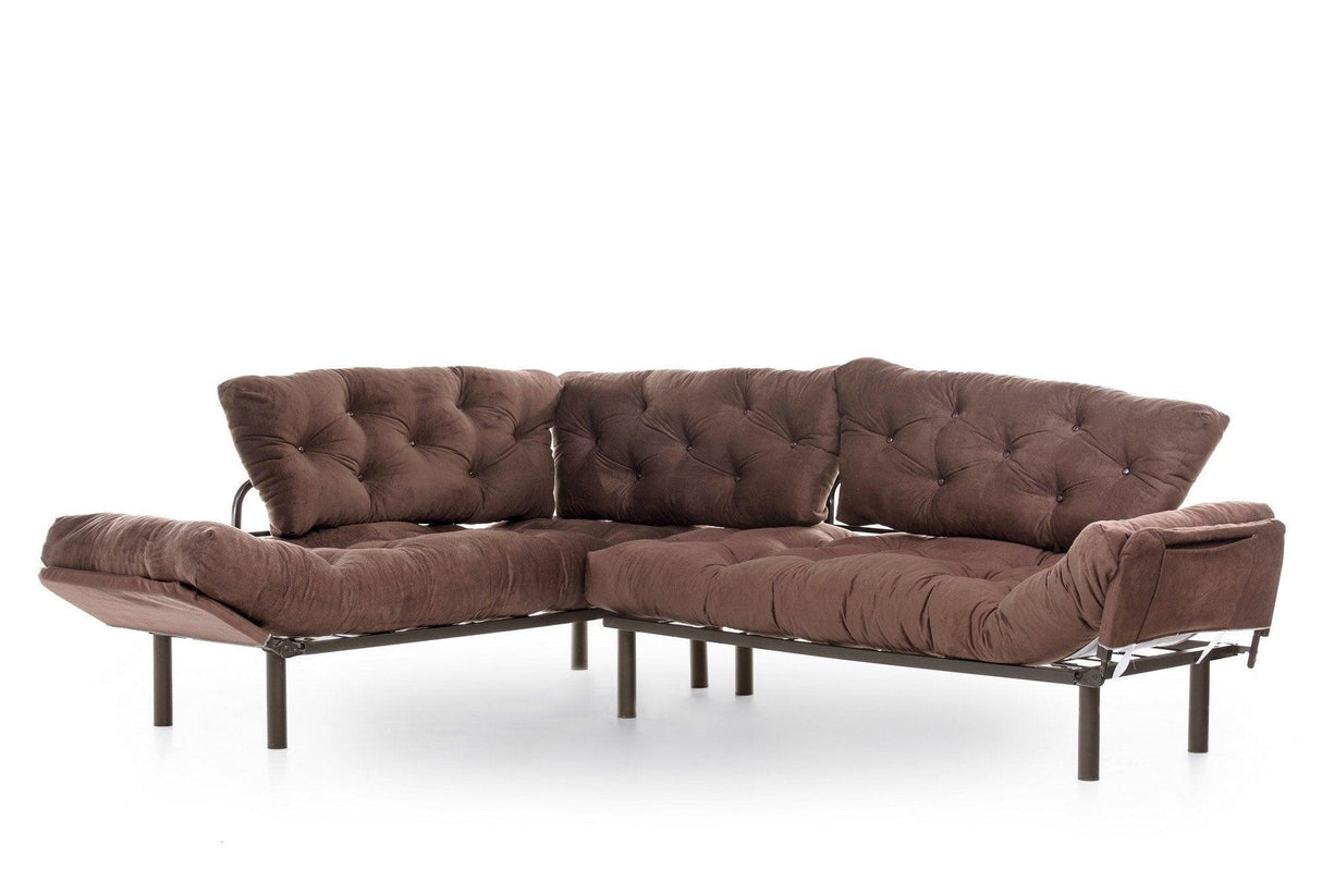 Canapea extensibilă de colț Mocca, interschimbabil, Diverse culori, 147x53x45 cm - Maro | SKU: 859FTN2009 | Canapea extensibilă de colț Mocca, interschimbabil, 147x53x45 cm, varianta Maro, produs pentru amenajarea locuinței, disponibil online în România la CasaMob