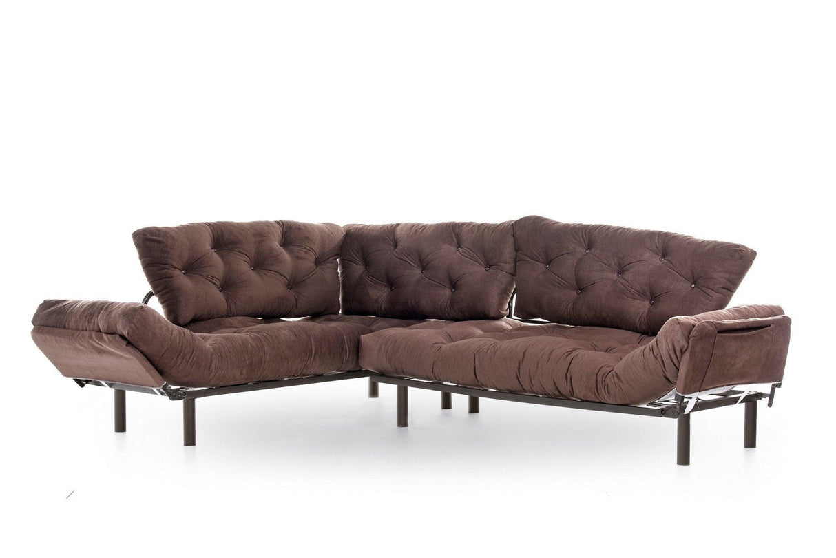 Canapea extensibilă de colț Mocca, interschimbabil, Diverse culori, 147x53x45 cm - Maro | SKU: 859FTN2009 | Canapea extensibilă de colț Mocca, interschimbabil, 147x53x45 cm, varianta Maro, produs pentru amenajarea locuinței, disponibil online în România la CasaMob