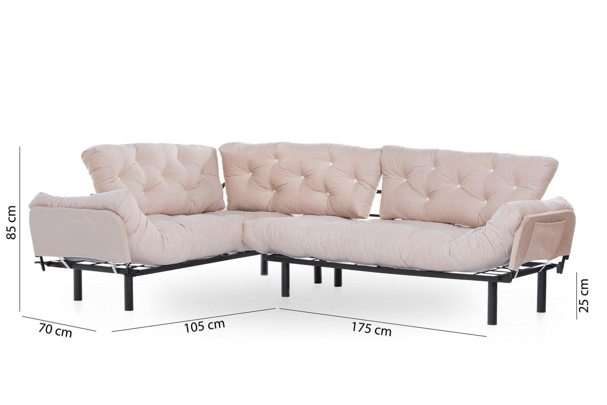 Canapea extensibilă de colț Mocca, interschimbabil, Diverse culori, 147x53x45 cm - Bej | SKU: 859FTN2010 | Canapea extensibilă de colț Mocca, interschimbabil, 147x53x45 cm, varianta Bej, produs pentru amenajarea locuinței, disponibil online în România la CasaMob