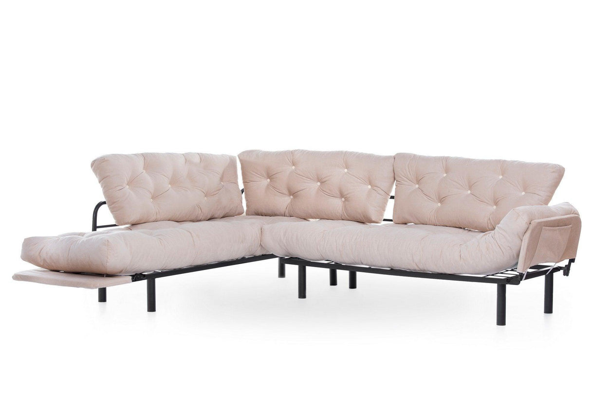 Canapea extensibilă de colț Mocca, interschimbabil, Diverse culori, 147x53x45 cm - Bej | SKU: 859FTN2010 | Canapea extensibilă de colț Mocca, interschimbabil, 147x53x45 cm, varianta Bej, produs pentru amenajarea locuinței, disponibil online în România la CasaMob