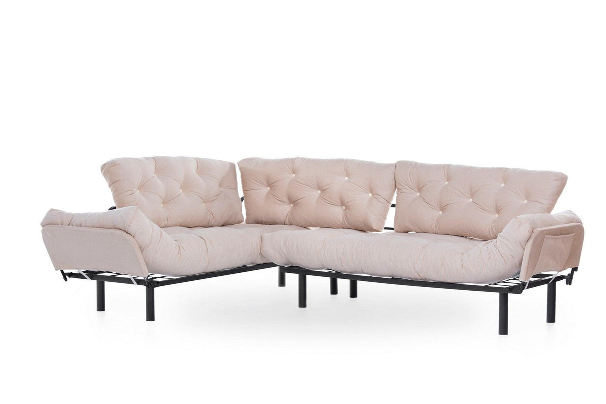 Canapea extensibilă de colț Mocca, interschimbabil, Diverse culori, 147x53x45 cm - Bej | SKU: 859FTN2010 | Canapea extensibilă de colț Mocca, interschimbabil, 147x53x45 cm, varianta Bej, produs pentru amenajarea locuinței, disponibil online în România la CasaMob