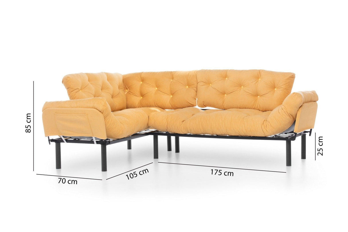 Canapea extensibilă de colț Mocca, interschimbabil, Diverse culori, 147x53x45 cm - Galben | SKU: 859FTN2014 | Canapea extensibilă de colț Mocca, interschimbabil, 147x53x45 cm, varianta Galben, produs pentru amenajarea locuinței, disponibil online în România la CasaMob