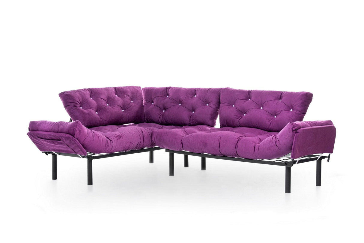 Canapea extensibilă de colț Mocca, interschimbabil, Diverse culori, 147x53x45 cm - Mov | SKU: 859FTN2016 | Canapea extensibilă de colț Mocca, interschimbabil, 147x53x45 cm, varianta Mov, produs pentru amenajarea locuinței, disponibil online în România la CasaMob
