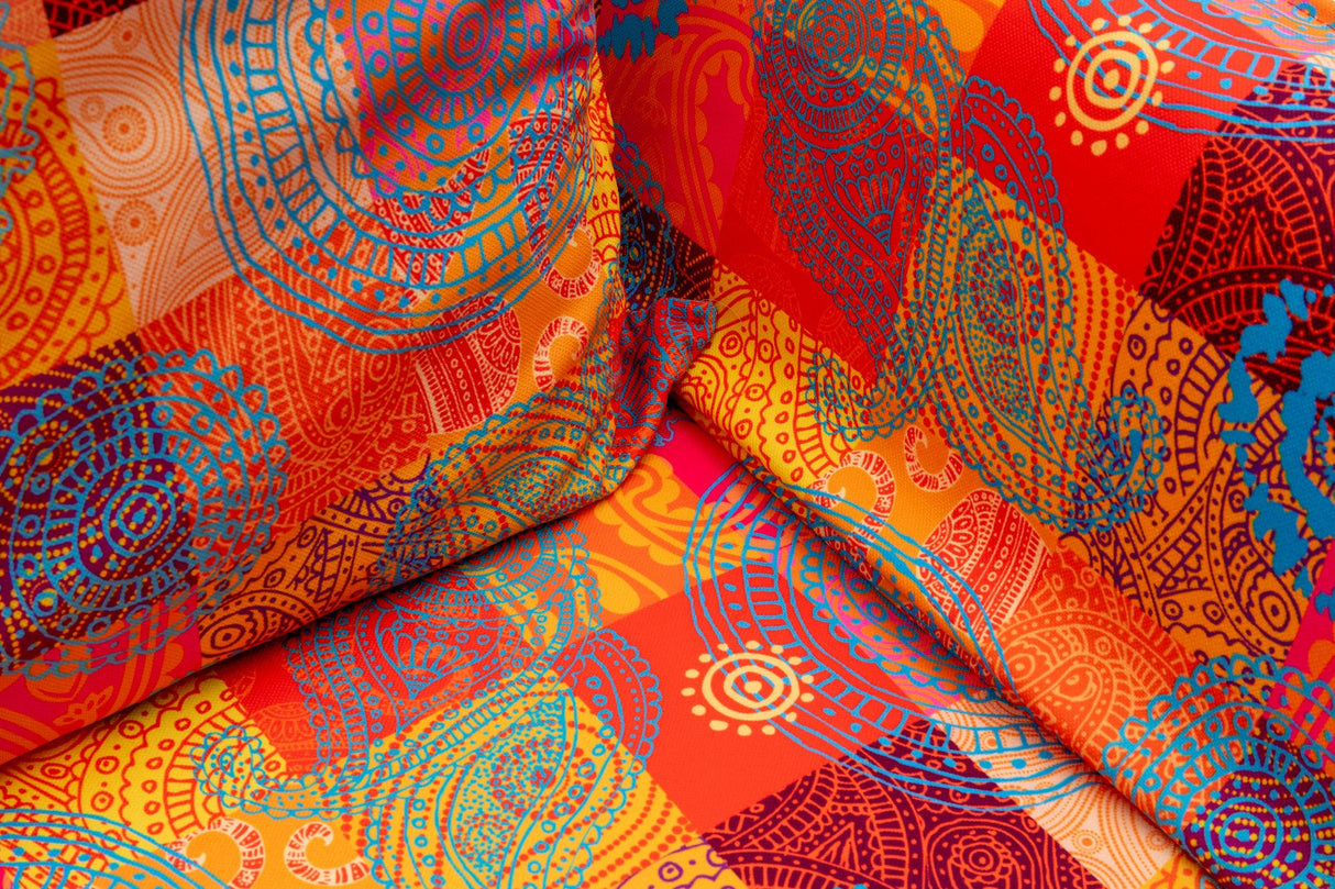 Canapea extensibilă 2 locuri Chatto, Patchwork, Multicolor, 150x70x75 cm