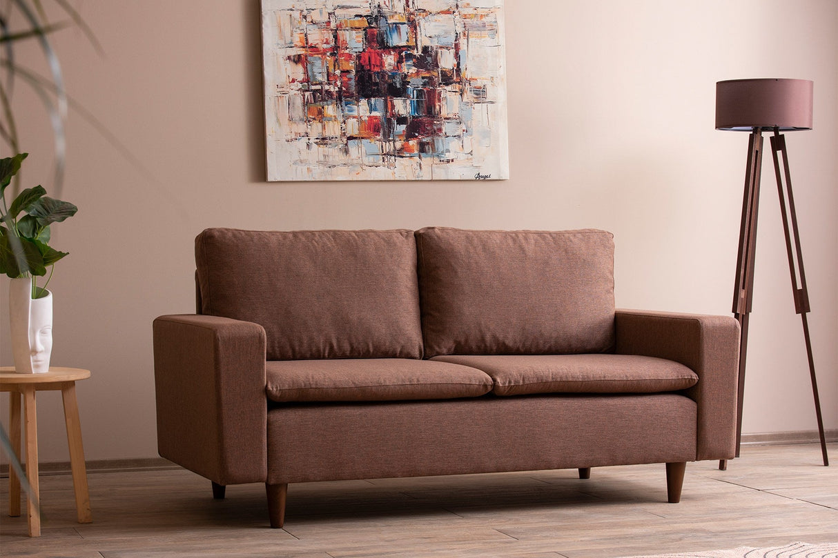 Canapea fixă 2 locuri Lungo, Diverse culori, 150x52x46 cm - Maro deschis | SKU: 859FTN2712 | Canapea fixă 2 locuri Lungo, 150x52x46 cm, varianta Maro deschis, produs pentru amenajarea locuinței, disponibil online în România la CasaMob