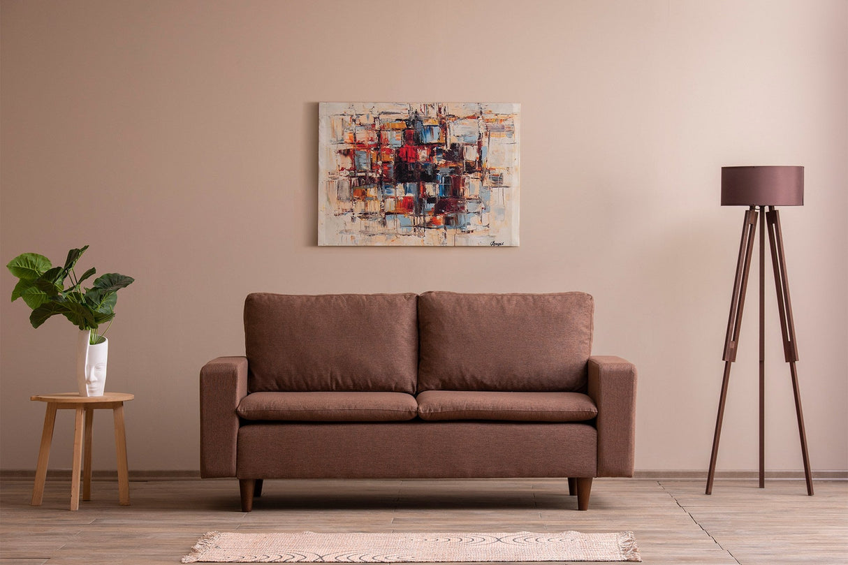 Canapea fixă 2 locuri Lungo, Diverse culori, 150x52x46 cm - Maro deschis | SKU: 859FTN2712 | Canapea fixă 2 locuri Lungo, 150x52x46 cm, varianta Maro deschis, produs pentru amenajarea locuinței, disponibil online în România la CasaMob