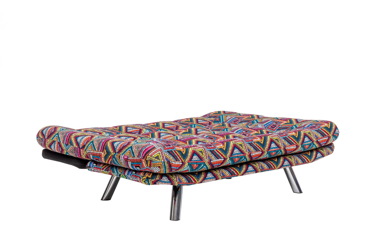 Canapea extensibilă 3 locuri Misa, Patchwork, Multicolor, 175x52x40 cm