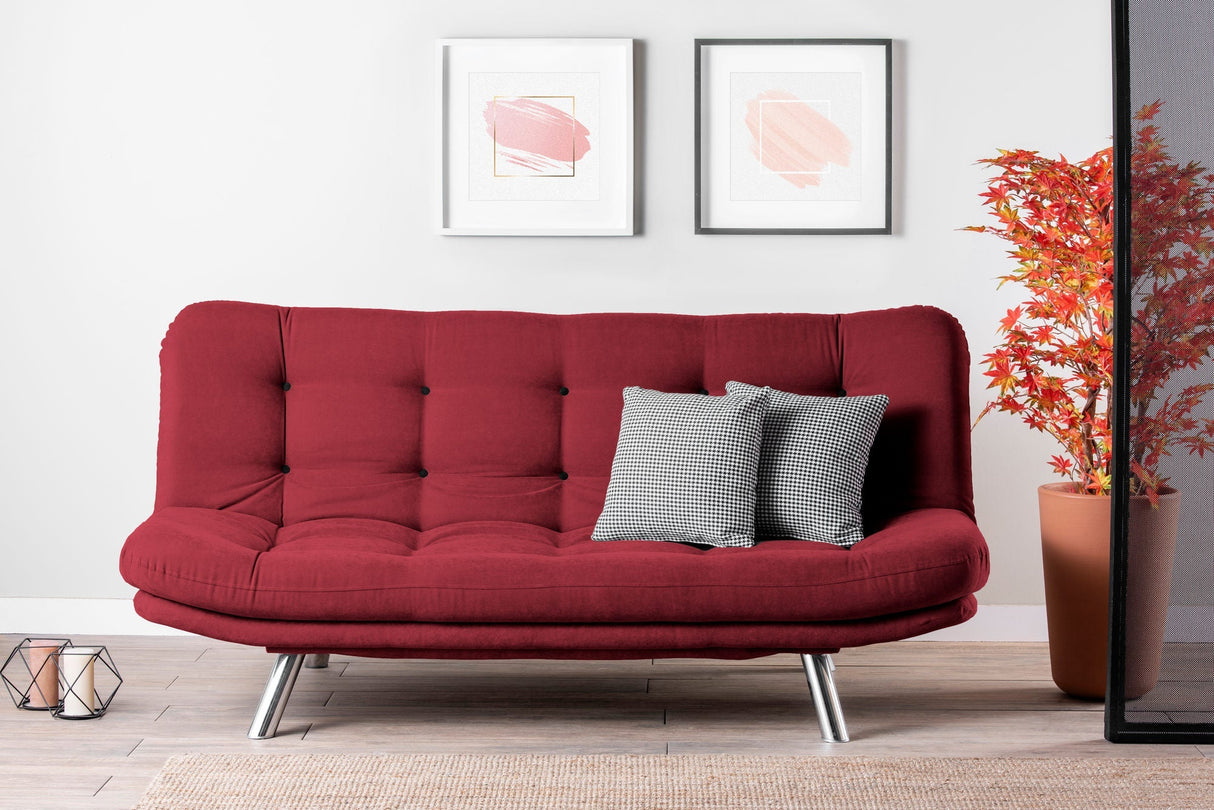 Canapea extensibilă 3 locuri Misa, Bordo, 200x100x104 cm