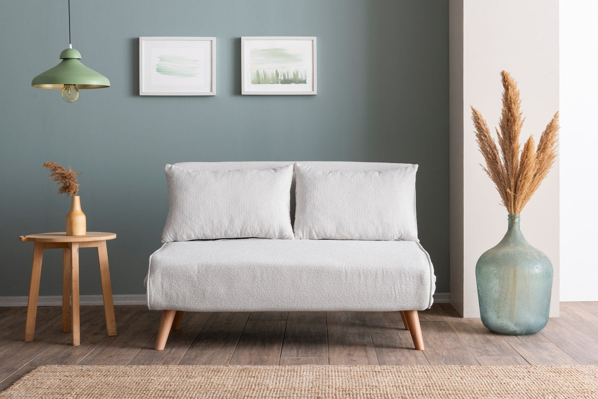 Canapea extensibilă 2 locuri Folde, Teddy, Diverse culori, 120x80x42 cm - Alb | SKU: 859FTN2834 | Canapea extensibilă 2 locuri Folde, Teddy, 120x80x42 cm, varianta Alb, produs pentru amenajarea locuinței, disponibil online în România la CasaMob