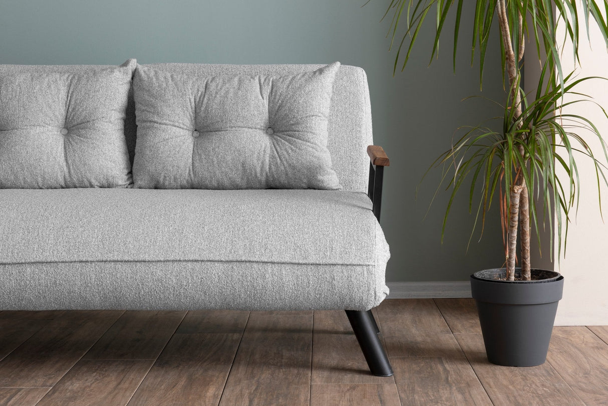 Canapea extensibilă 2 locuri Sando, Teddy, Diverse culori, 133x50x41 cm - Gri deschis | SKU: 859FTN2837 | Canapea extensibilă 2 locuri Sando, Teddy, 133x50x41 cm, varianta Gri deschis, produs pentru amenajarea locuinței, disponibil online în România la CasaMob
