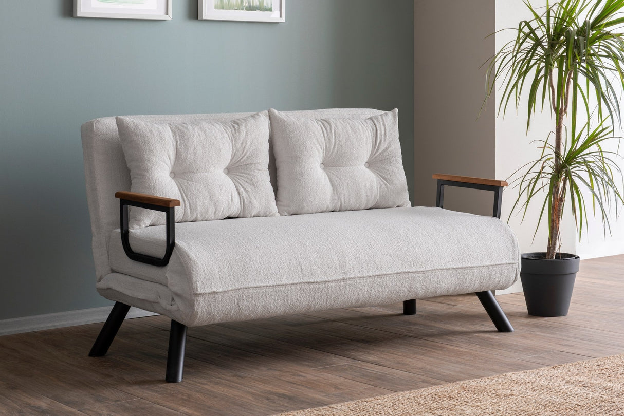 Canapea extensibilă 2 locuri Sando, Teddy, Diverse culori, 133x50x41 cm - Alb | SKU: 859FTN2838 | Canapea extensibilă 2 locuri Sando, Teddy, 133x50x41 cm, varianta Alb, produs pentru amenajarea locuinței, disponibil online în România la CasaMob