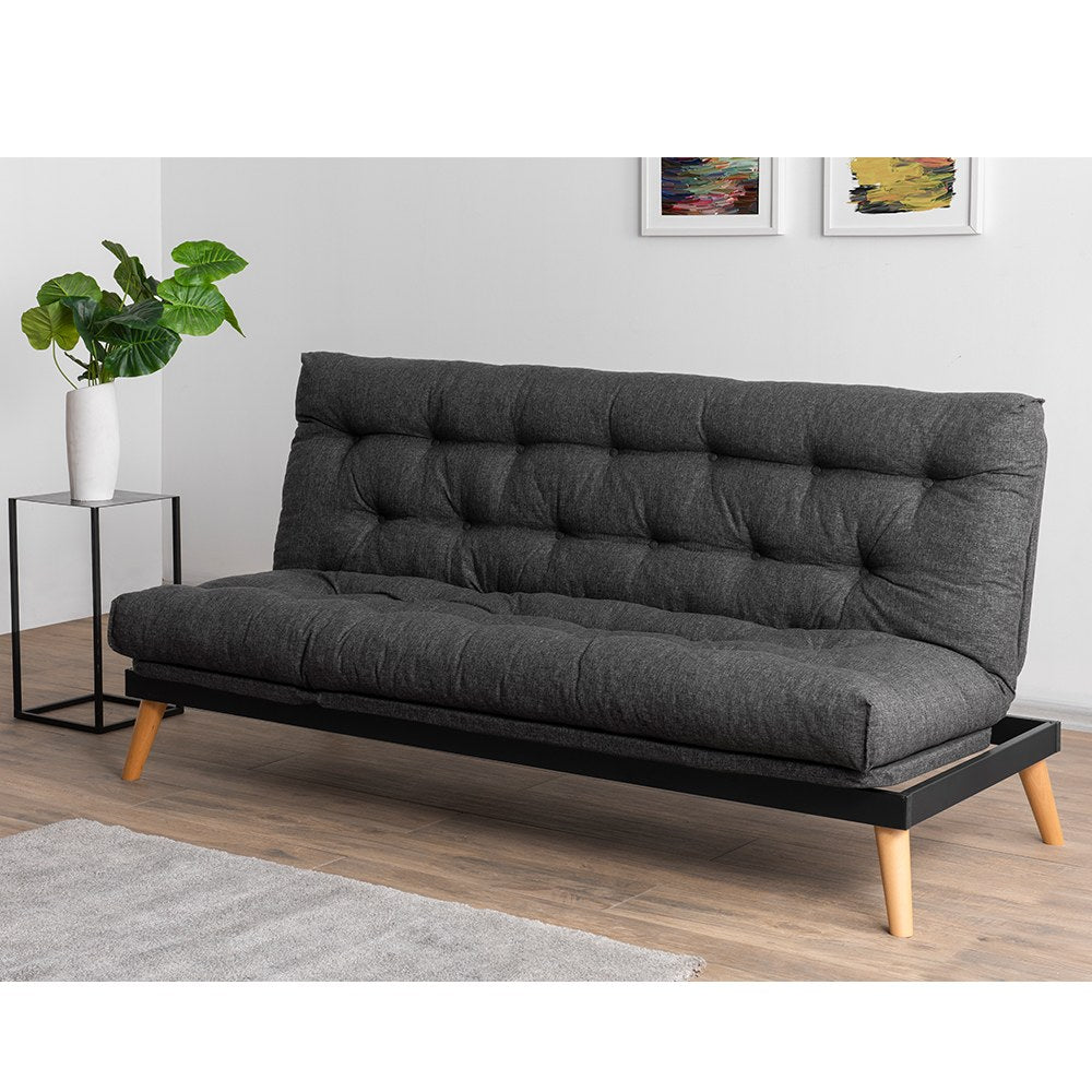 Canapea extensibilă 3 locuri Saki, Diverse culori, 185x43x48 cm - Gri închis | SKU: 859FTN2848 | Canapea extensibilă 3 locuri Saki, 185x43x48 cm, varianta Gri închis, produs pentru amenajarea locuinței, disponibil online în România la CasaMob