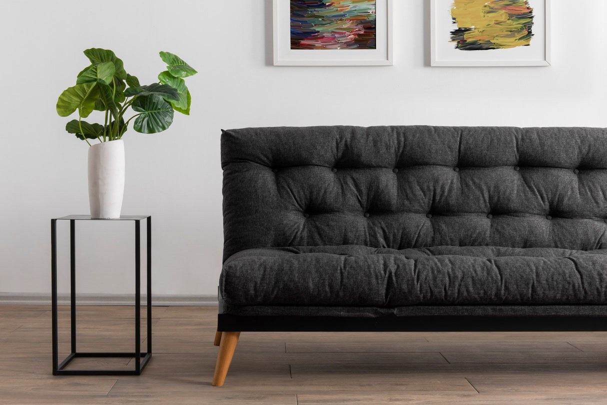 Canapea extensibilă 3 locuri Saki, Diverse culori, 185x43x48 cm - Gri închis | SKU: 859FTN2848 | Canapea extensibilă 3 locuri Saki, 185x43x48 cm, varianta Gri închis, produs pentru amenajarea locuinței, disponibil online în România la CasaMob