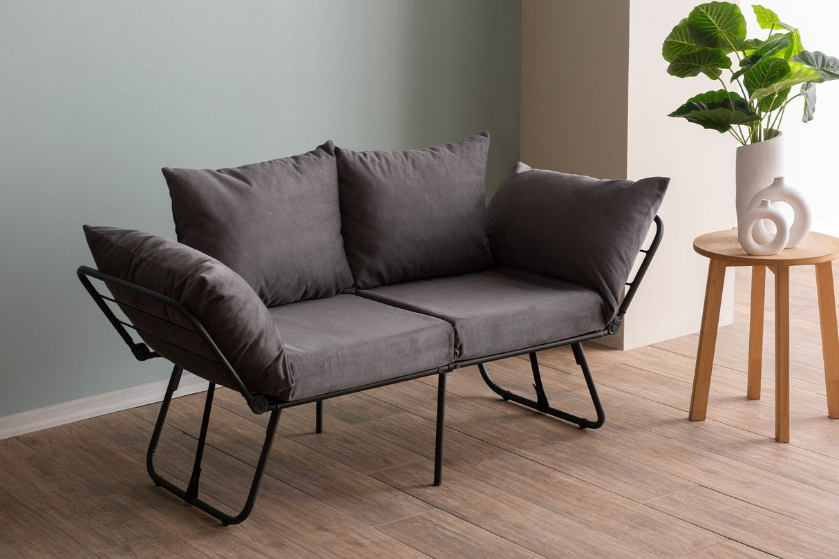 Canapea extensibilă 2 locuri Viper, Diverse culori, 150x60x78 cm - Gri mediu | SKU: 859FTN2862 | Canapea extensibilă 2 locuri Viper, 150x60x78 cm, varianta Gri mediu, produs pentru amenajarea locuinței, disponibil online în România la CasaMob