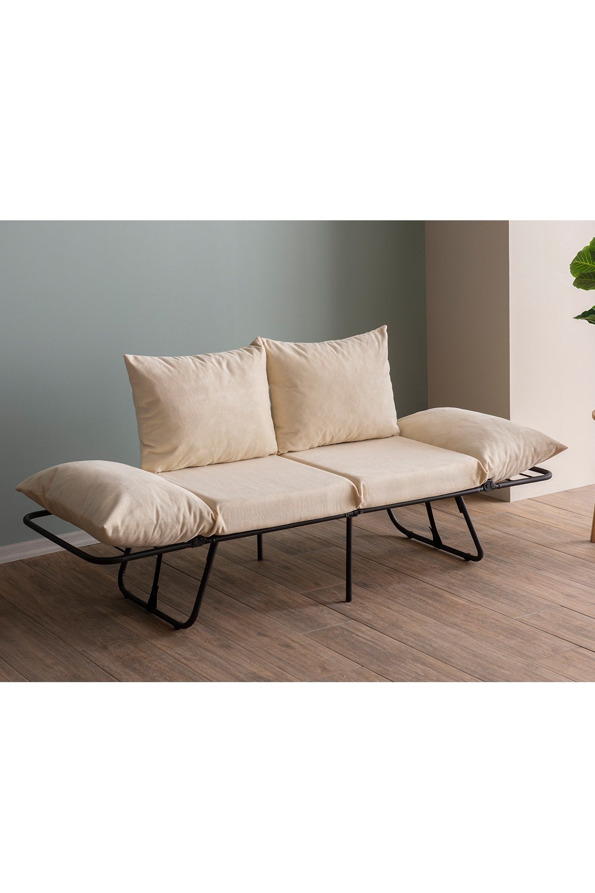 Canapea extensibilă 2 locuri Viper, Crem deschis, 100x42x40 cm