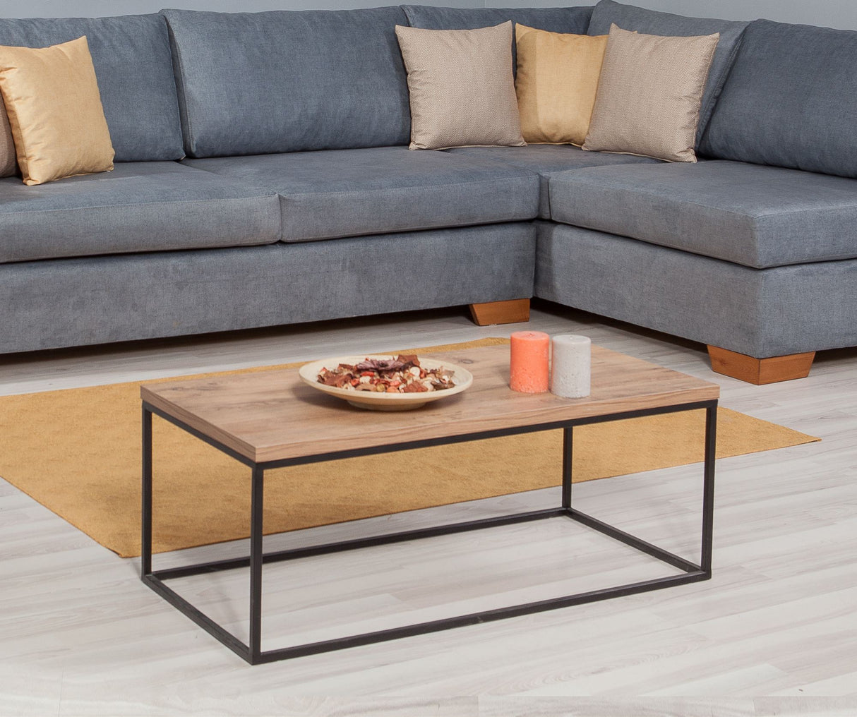 Măsuță de cafea Quantum Media, Pin atlantic - Negru, 95x45x34 cm