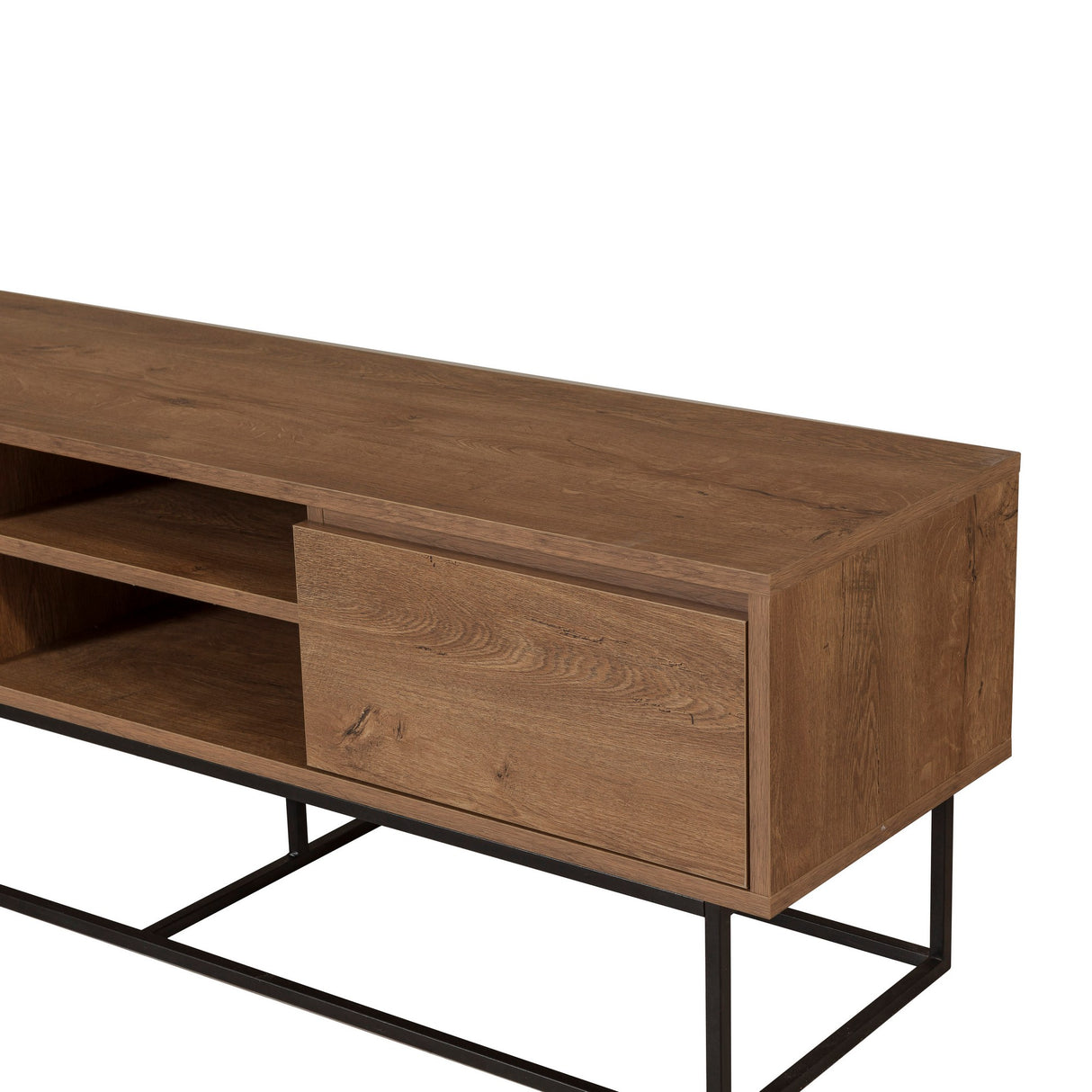 Set mobilă pentru sufragerie Laxus Takım 3, Nuc - Negru, 140x40x50 cm