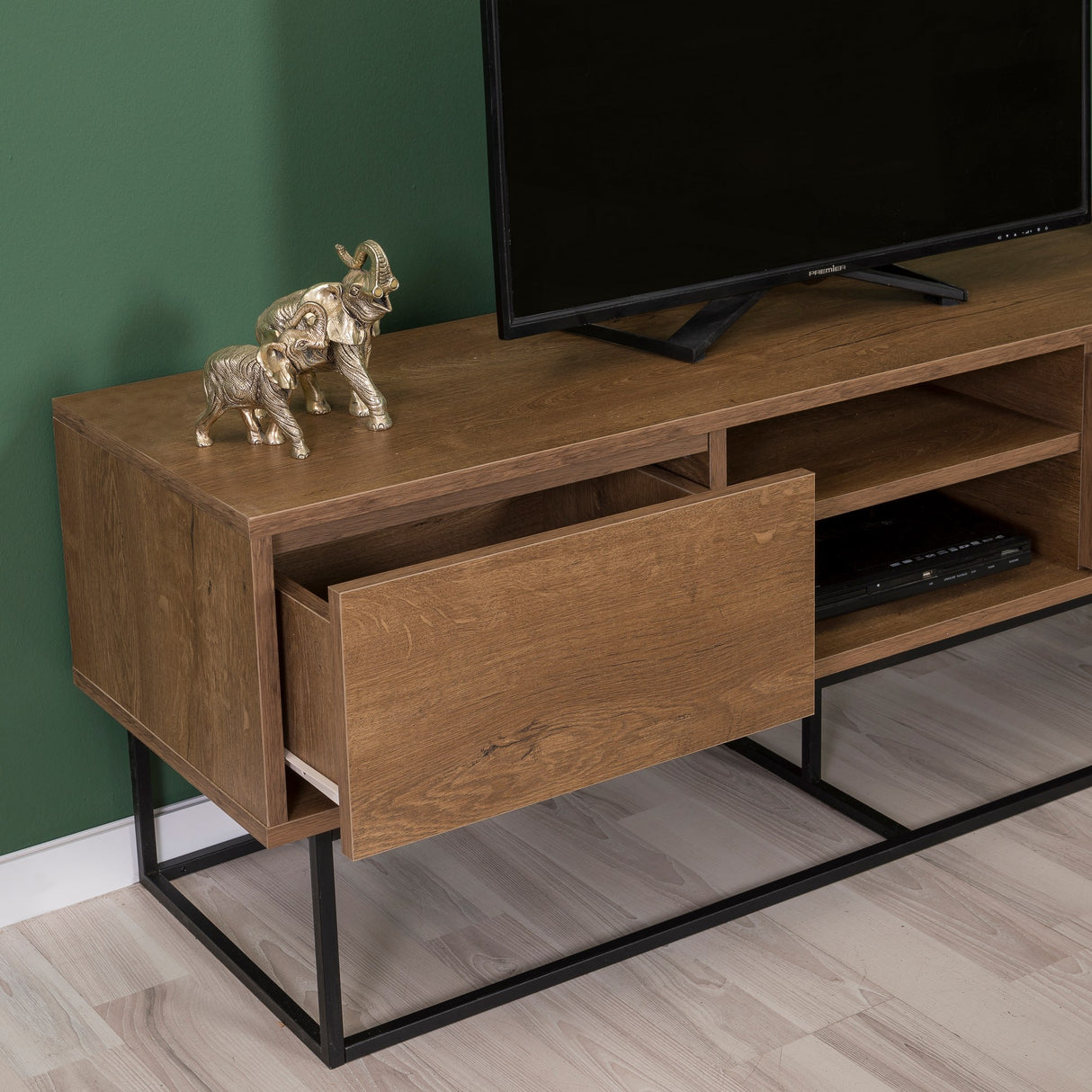 Set mobilă pentru sufragerie Laxus Takım 4, Nuc - Negru, 90x39x40 cm