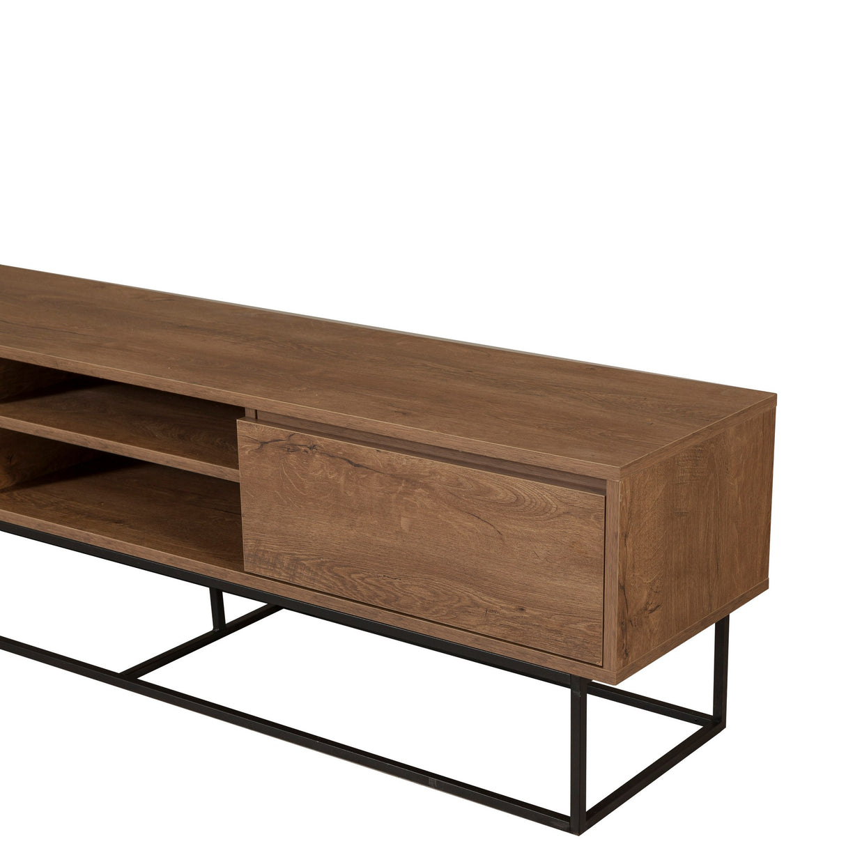 Set mobilă pentru sufragerie Laxus Takım 13, Nuc - Negru, 180x40x50 cm