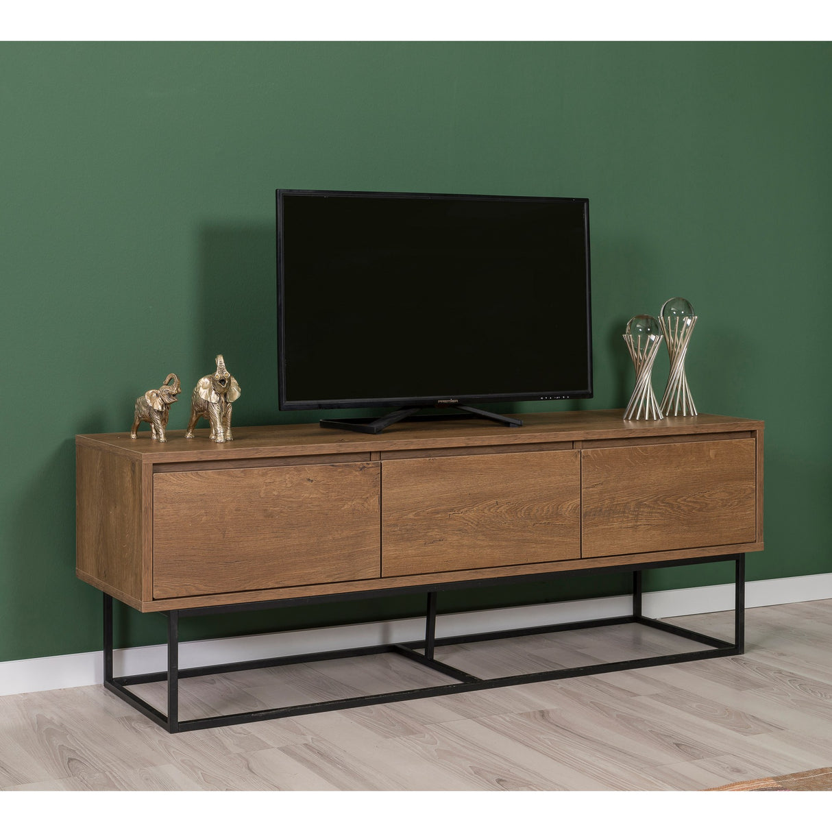 Set mobilă pentru sufragerie Laxus Takım 17, Nuc - Negru, 140x40x50 cm