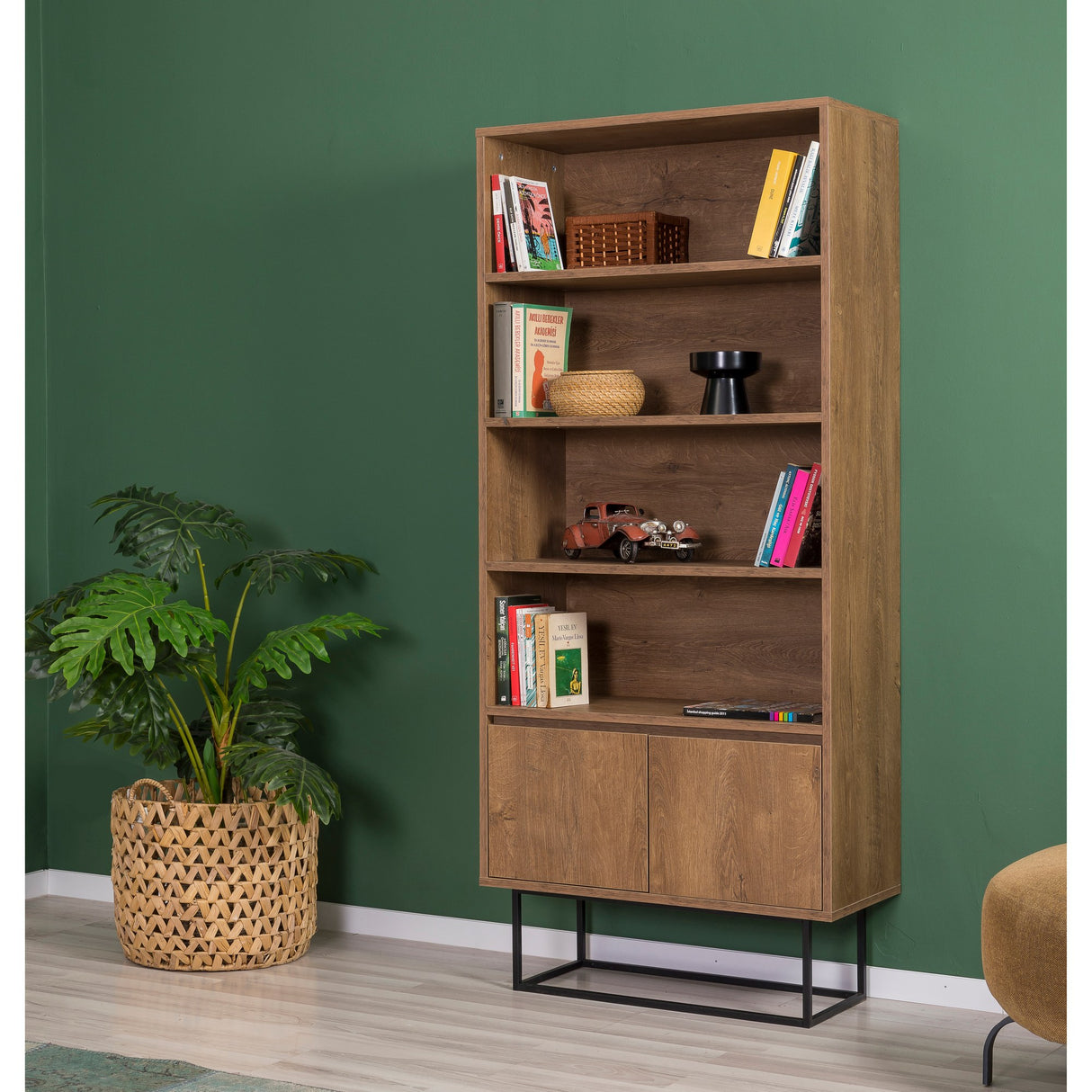 Set mobilă pentru sufragerie Laxus Takım 26, Nuc - Negru, 90x39x40 cm