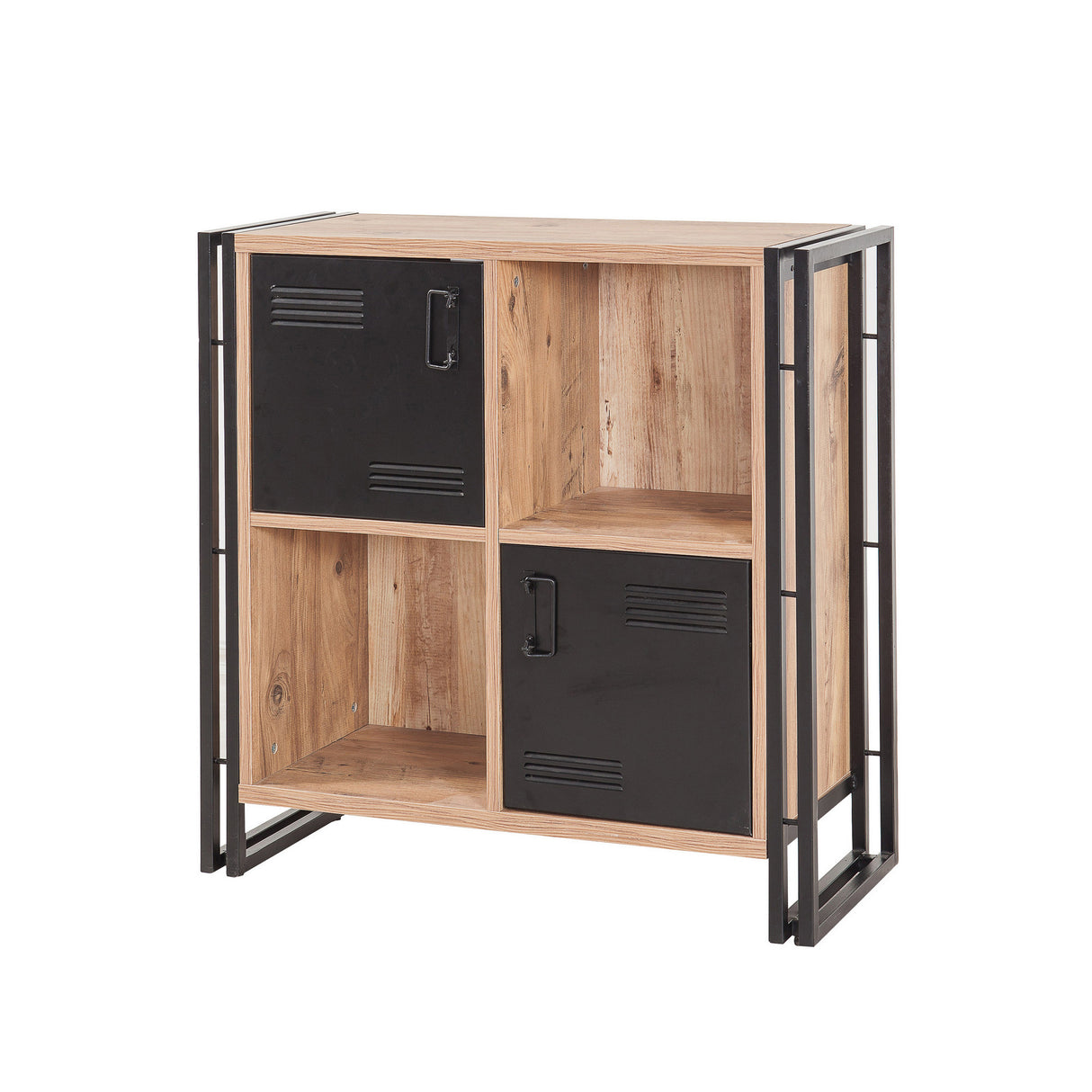 Bibliotecă Cosmo Soft, Pin atlantic - Negru, 89x35x89 cm