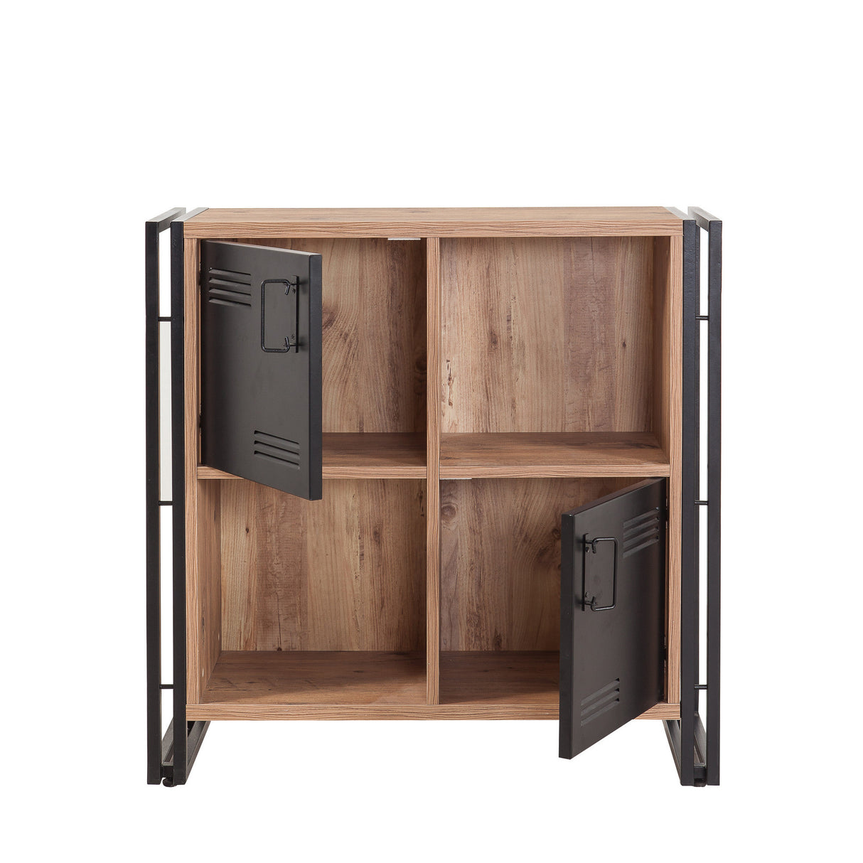 Bibliotecă Cosmo Soft, Pin atlantic - Negru, 89x35x89 cm