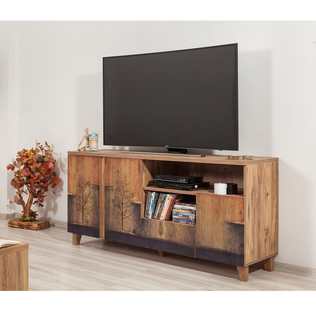 Comodă TV Marina Mila - 753, Pin atlantic, 160x45x76 cm