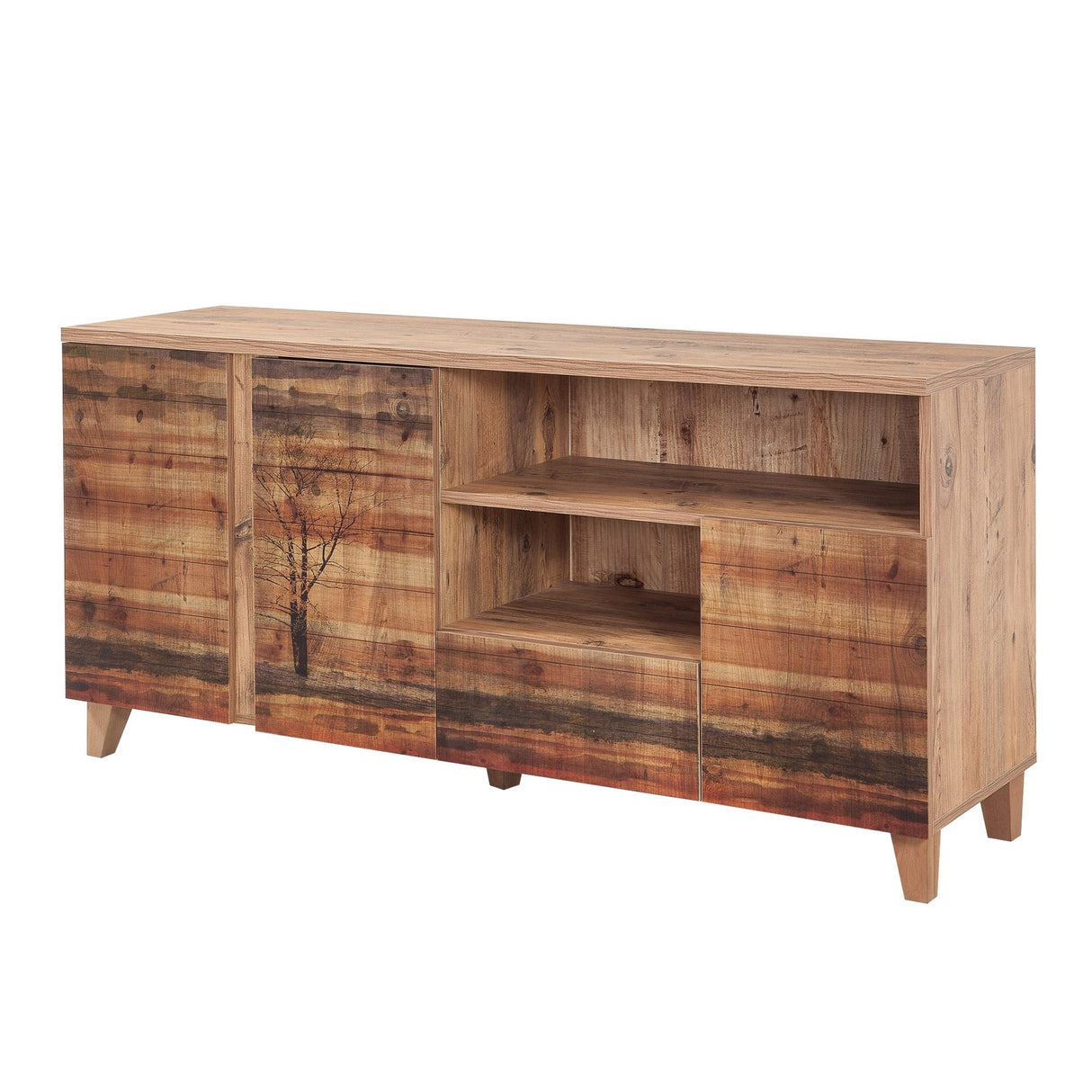 Comodă TV Marina Mila - 755, Pin atlantic, 160x45x65 cm