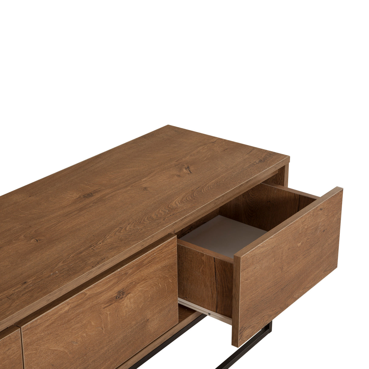 Comodă TV Milo 140, Nuc - Negru, 140x40x50 cm