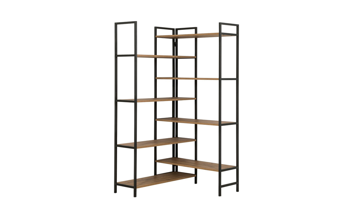 Bibliotecă Edra Rafix, Pin atlantic - Negru, 94x94x181 cm