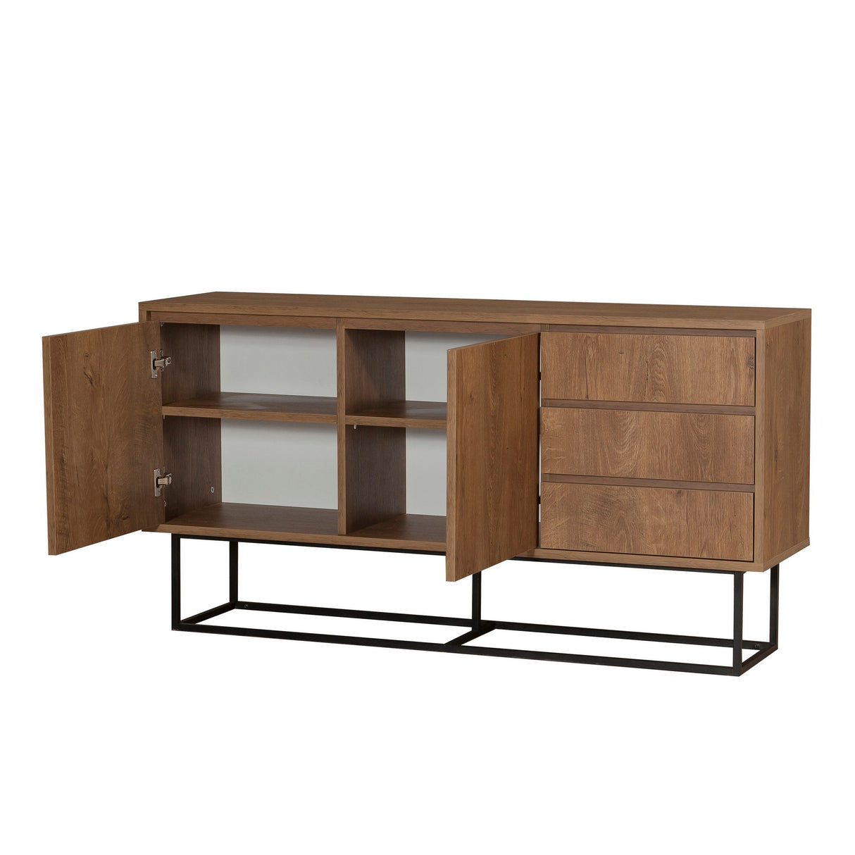 Set mobilă pentru sufragerie Laxus Takım 4, Nuc - Negru, 90x39x40 cm