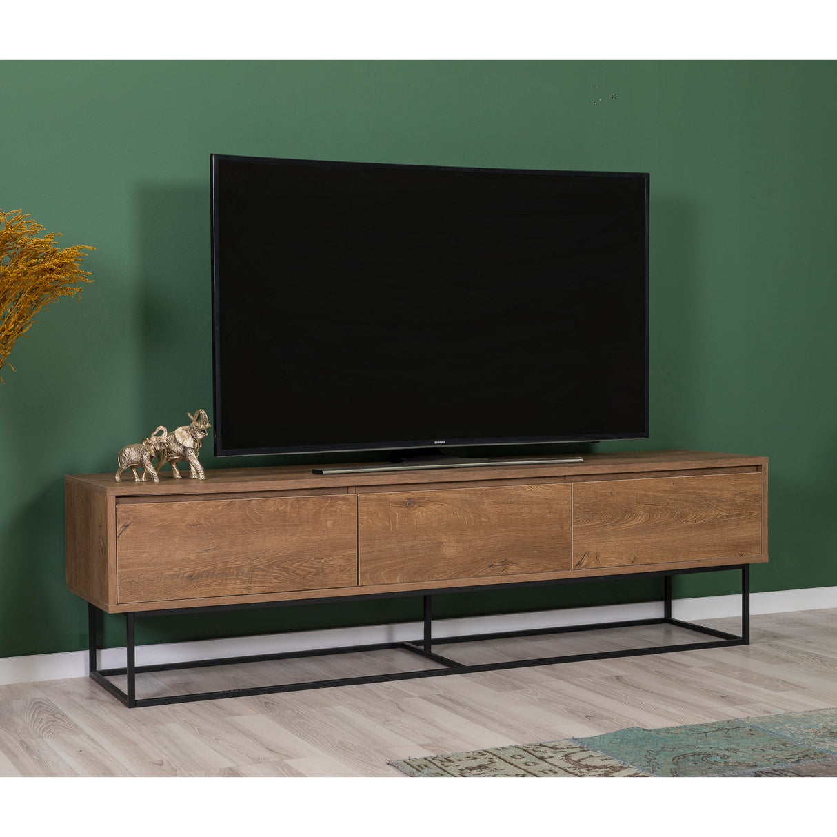 Set mobilă pentru sufragerie Laxus Takım 22, Nuc - Negru, 90x39x40 cm