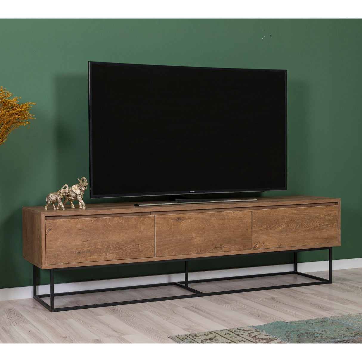 Set mobilă pentru sufragerie Laxus Takım 26, Nuc - Negru, 90x39x40 cm