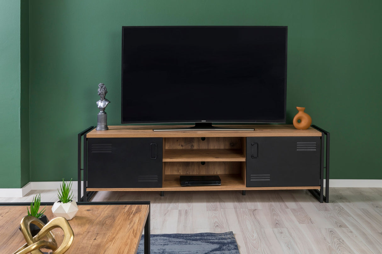 Set mobilă pentru sufragerie Cosmo Takım 23, Pin atlantic - Negru, 180x45x50 cm
