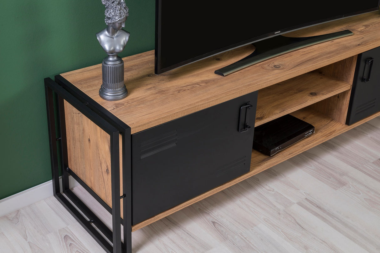 Set mobilă pentru sufragerie Cosmo Takım 23, Pin atlantic - Negru, 180x45x50 cm