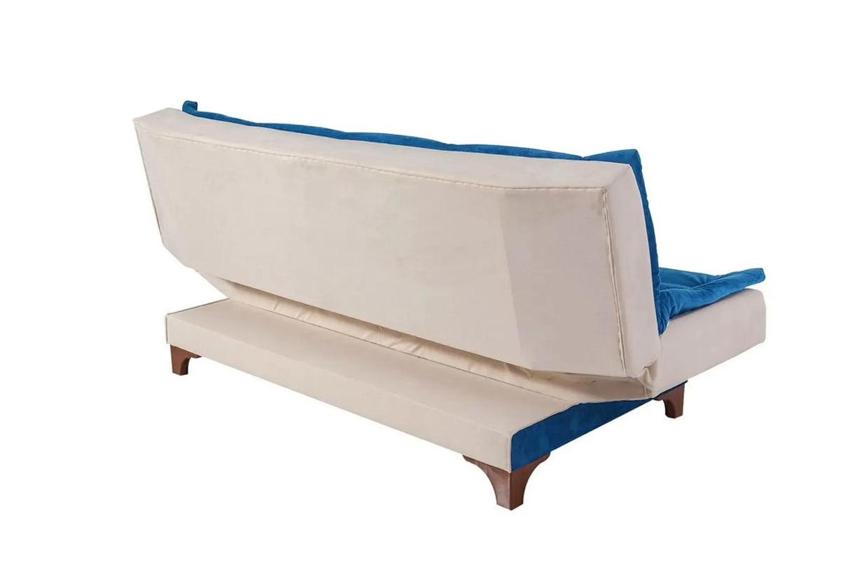Canapea extensibilă 3 locuri Kelebek, Diverse culori, 190x85x90 cm - Albastru - Crem | SKU: 867UNQ1303 | Canapea extensibilă 3 locuri Kelebek, 190x85x90 cm, varianta Albastru - Crem, produs pentru amenajarea locuinței, disponibil online în România la CasaMob