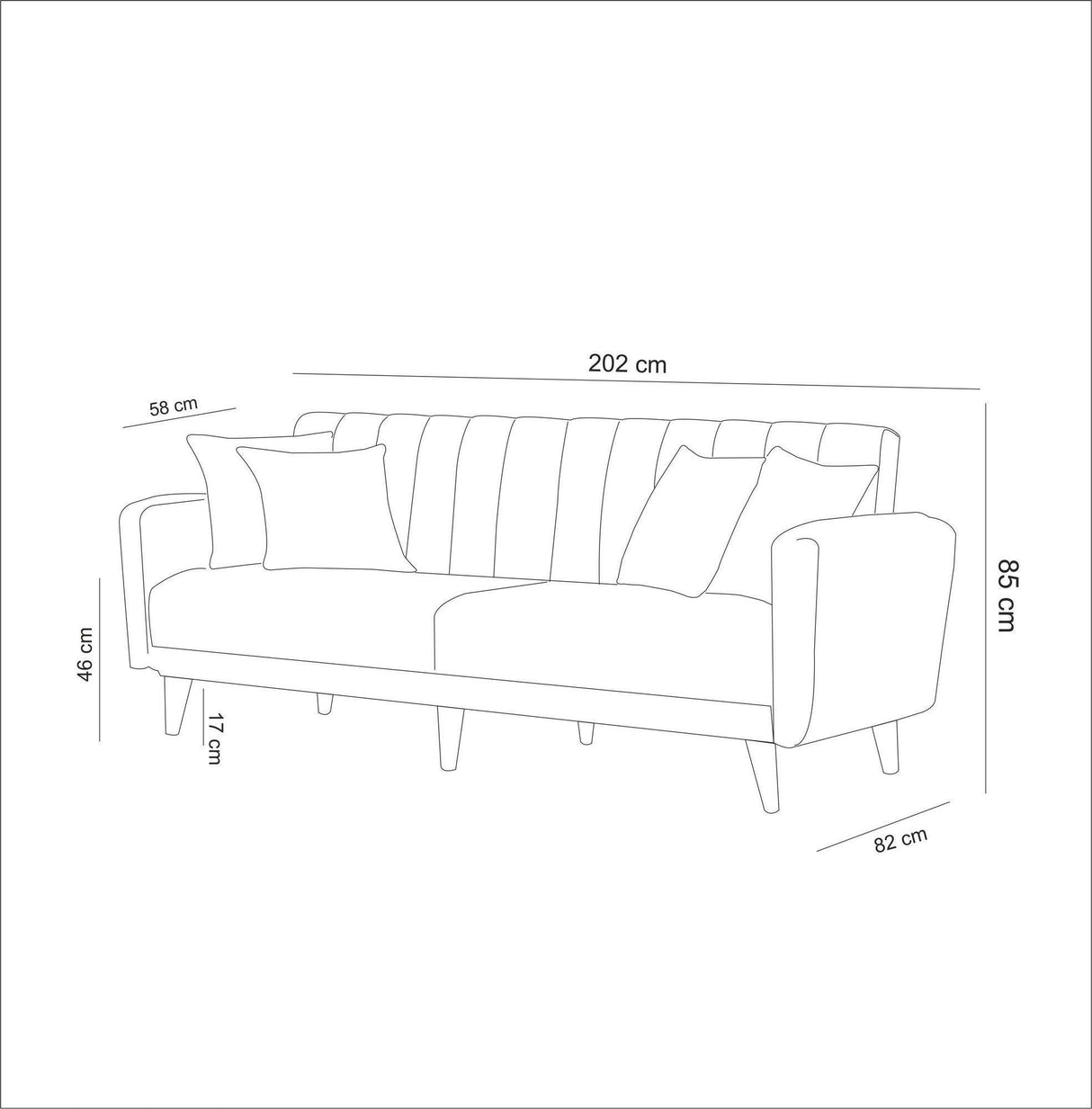 Canapea extensibilă Tetra, 3 locuri, Diverse culori - Antracit | SKU: 867UNQ1315 | Canapea extensibilă Tetra, 3 locuri, varianta Antracit, produs pentru amenajarea locuinței, disponibil online în România la CasaMob